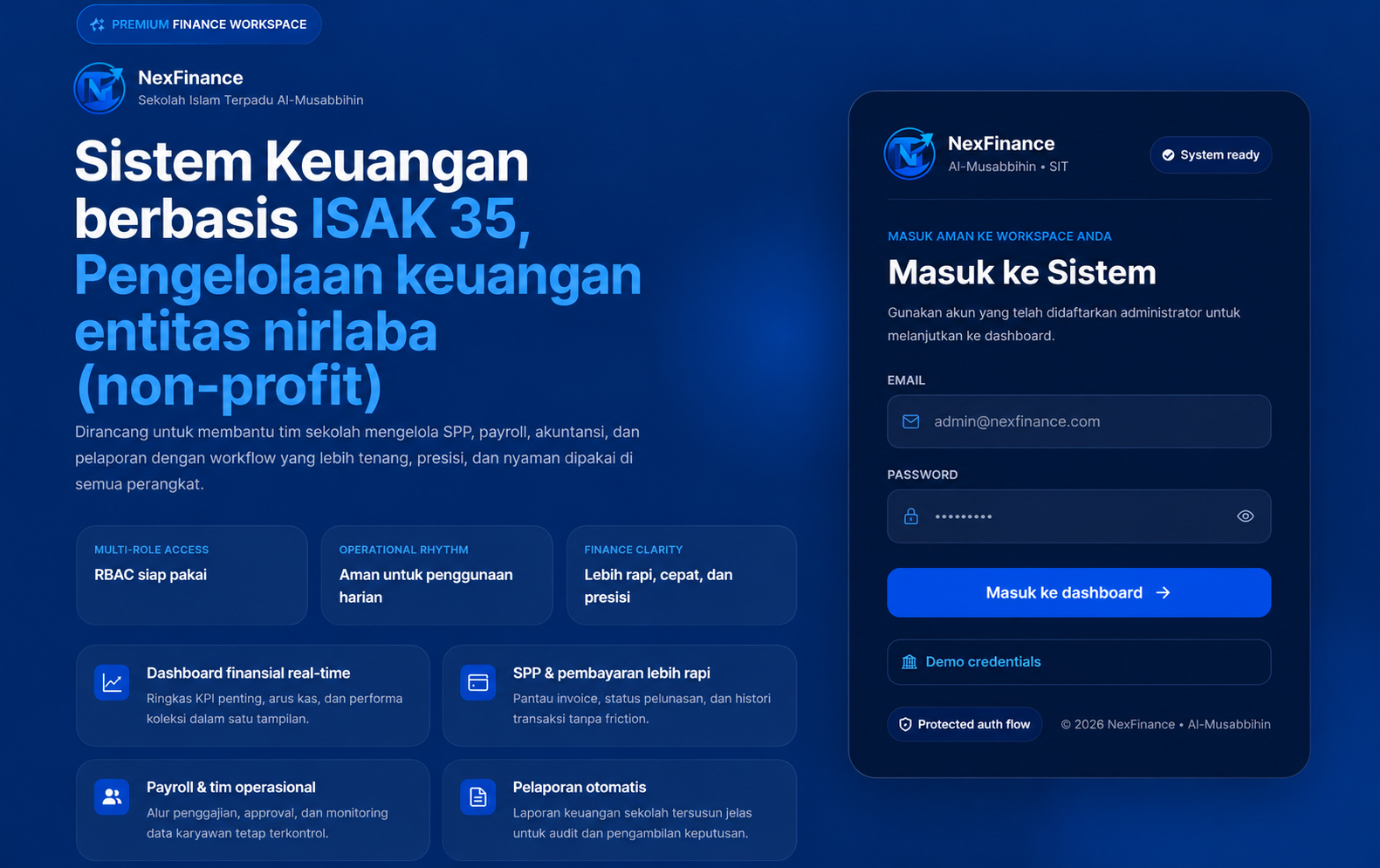 Tampilan Tagihan SPP NexFinance - Manajemen Pembayaran Sekolah